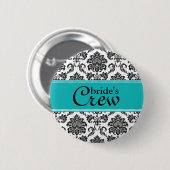 Schaltfläche für die Crew der aquamarinen Damaskus Button (Vorne & Hinten)