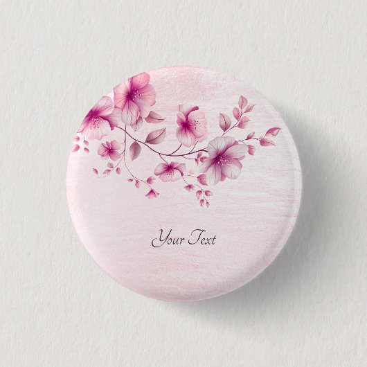 Schaltfläche für die farbige Rosa Blume Button (Vorderseite)