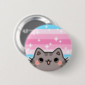 Schaltfläche für die Feminine LGBT-Flag-Katze Button (Vorne & Hinten)