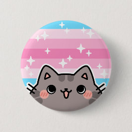Schaltfläche für die Feminine LGBT-Flag-Katze Button
