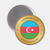 Schaltfläche für die Flagge Aserbaidschans Magnet (Vorderseite/Rückseite)