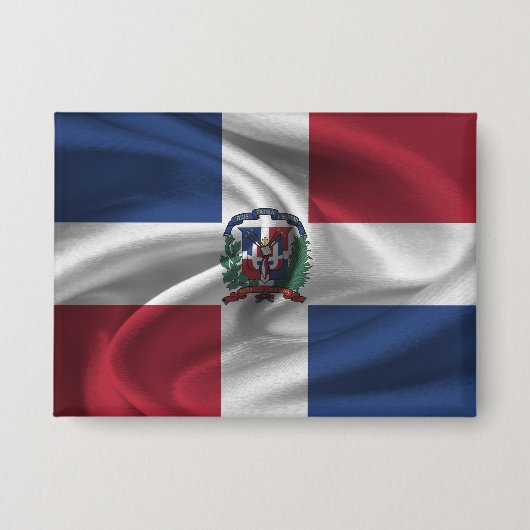 Schaltfläche für die Flagge der Dominikanischen Re Button (Vorderseite)