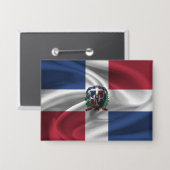 Schaltfläche für die Flagge der Dominikanischen Re Button (Vorderseite/Rückseite)