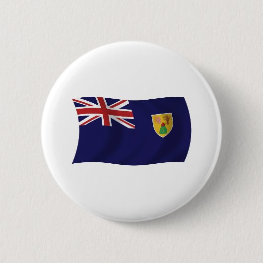 Schaltfläche für die Flagge der Turks- und Caicosi Button (Vorderseite)