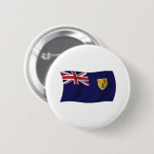 Schaltfläche für die Flagge der Turks- und Caicosi Button (Vorne & Hinten)