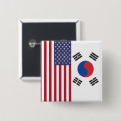 Schaltfläche für die Flagge der USA und Koreas Button (Vorne & Hinten)