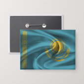 Schaltfläche für die Flagge Kasachstans Button (Vorderseite/Rückseite)