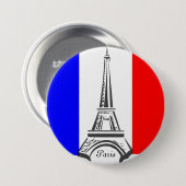 Schaltfläche für die französische Flagge des Paris Button (Vorne & Hinten)