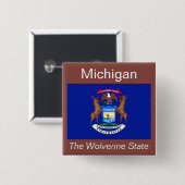 Schaltfläche für die Michigan-Flagge Button (Vorne & Hinten)