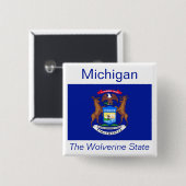 Schaltfläche für die Michigan-Flagge Button (Vorne & Hinten)