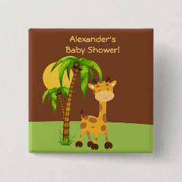 Schaltfläche für die niedliche Giraffe-Babydusche Button