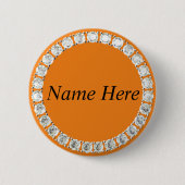 Schaltfläche für die orangefarbenen Rhinestones Button (Vorderseite)