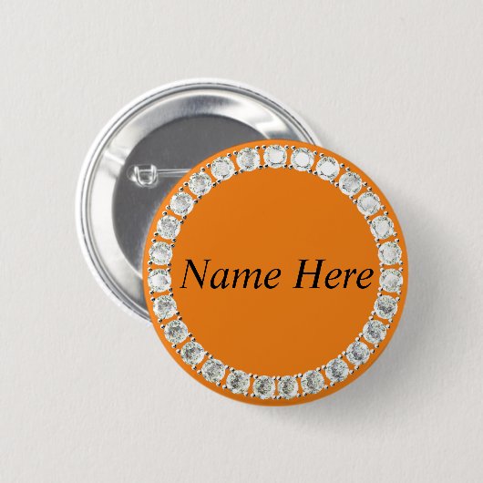 Schaltfläche für die orangefarbenen Rhinestones Button (Vorne & Hinten)