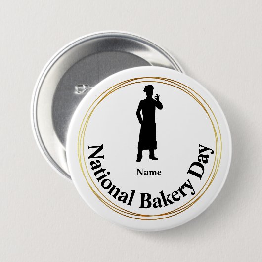 Schaltfläche für die Silhouette des Nationalbäcker Button (Vorne & Hinten)