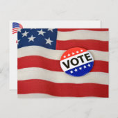 Schaltfläche für die Wahl auf amerikanischer Flagg Postkarte (Vorne/Hinten)