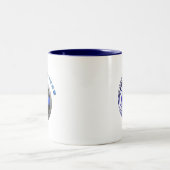 Schaltfläche für dünne blaue Linie und Panic Zweifarbige Tasse (Mittel)