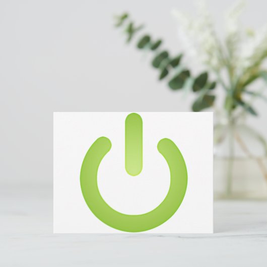 Schaltfläche für einfachen Power Postkarte (Stehend Vorderseite)