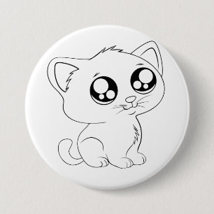 Schaltfläche für elegantes künstlerisches Katzende Button