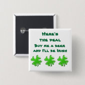 Schaltfläche für irisches Bier-Kleeblatt Button (Vorne & Hinten)