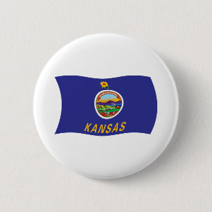 Schaltfläche für Kansas-Flagge Button