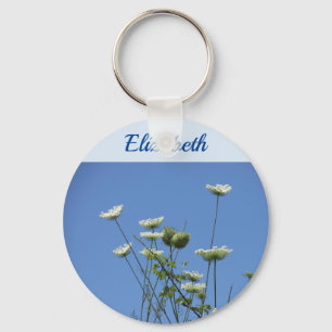 Schaltfläche für Korfu-Wildblumen Schlüsselanhänger