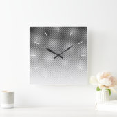 Schaltfläche für künstlerisches Schwarz-Weiß-Moiré Quadratische Wanduhr (Zuhause)