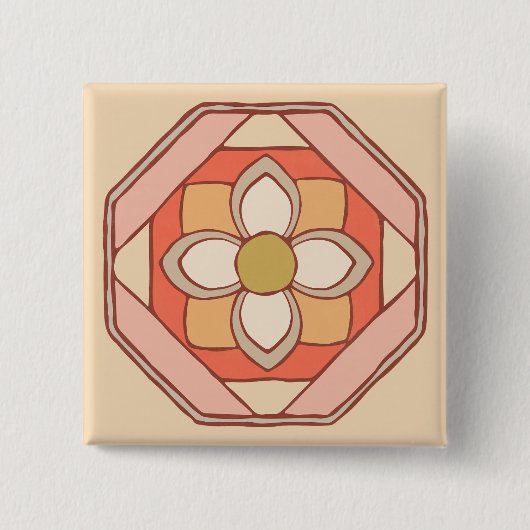 Schaltfläche für traditionelle koreanische Muster Button (Vorderseite)