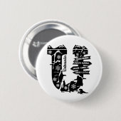 Schaltfläche für Typografie U(Ushuaia: Argentinien Button (Vorne & Hinten)