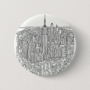 Schaltfläche für Wolkenkratzer in Manhattan Button