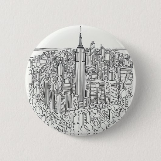 Schaltfläche für Wolkenkratzer in Manhattan Button (Vorderseite)