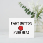 Schaltfläche Furz Postkarte (Stehend Vorderseite)