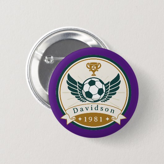 Schaltfläche - Fußball - Personalisiert - Name hin Button (Vorne & Hinten)