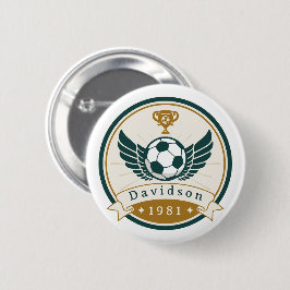 Schaltfläche - Fußball - Personalisiert - Name hin Button