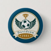 Schaltfläche - Fußball - Personalisiert - Name hin Button (Vorderseite)