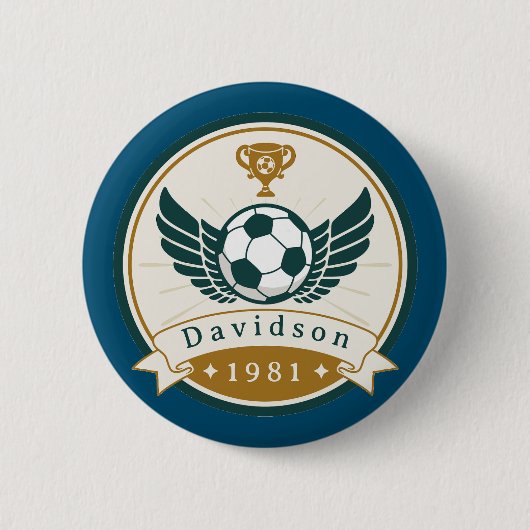 Schaltfläche - Fußball - Personalisiert - Name hin Button (Vorderseite)