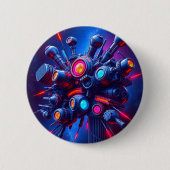 Schaltfläche "Futuristische Tech Orb" | Sci-Fi Cyb Button (Vorderseite)