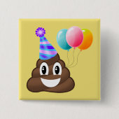 Schaltfläche "Geburtstag feiern"Kacke Emoji Button (Vorderseite)
