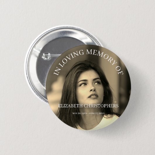 Schaltfläche "Geeignete Sepia-Foto-Beerdigung" Button (Vorne & Hinten)