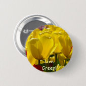Schaltfläche Gelbe rote Tulip-Blume Button (Vorne & Hinten)