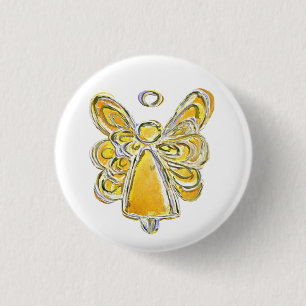 Schaltfläche Gelbes Guardian Angel Custom Holiday Button