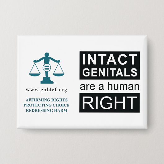 Schaltfläche: Genitalien intakt Button (Vorderseite)