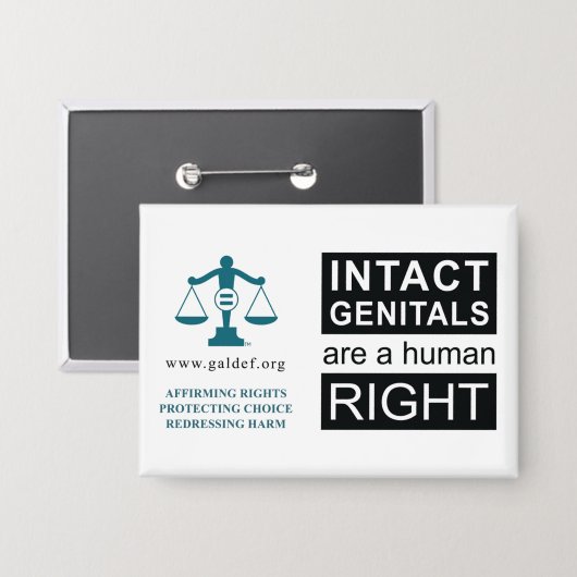 Schaltfläche: Genitalien intakt Button (Vorderseite/Rückseite)