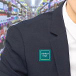 Schaltfläche "Geschäftsname" und "Aquamarines Logo Button<br><div class="desc">Square-Taste, die Sie anpassen können, um Ihren Firmennamen und Ihr Logo. Sie können diesen Knopf als einheitliches Zubehör Ihrer Mitarbeiter verwenden. Sie können es auch als Verpackungszubehör verwenden. Sie können es auch in Ihr Marketing aufnehmen, um Ihr Unternehmen zu werben oder Ihren Namen für Ihre Kunden zu fördern. Schaltfläche, die...</div>