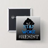 Schaltfläche "Geweckt Fist Text Slang" bleibe Button (Vorne & Hinten)