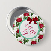 Schaltfläche "Gigi to be Floral Chic Burgundy Rose Button (Vorne & Hinten)