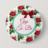 Schaltfläche "Gigi to be Floral Chic Burgundy Rose Button (Vorderseite)