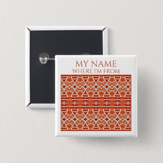 Schaltfläche "GINGERBREAD Square Name Tag" Button (Vorne & Hinten)