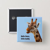 Schaltfläche Giraffe Portrait mit anpassbarem Text Button (Vorne & Hinten)