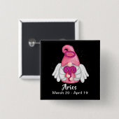 Schaltfläche "Gnome Aries Astrology Signature Ange Button (Vorne & Hinten)