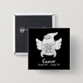 Schaltfläche "Gnome Cancer Astrologie Signieren En Button (Vorne & Hinten)